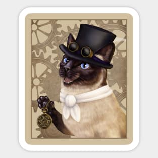 Steampunk Siamese Sticker